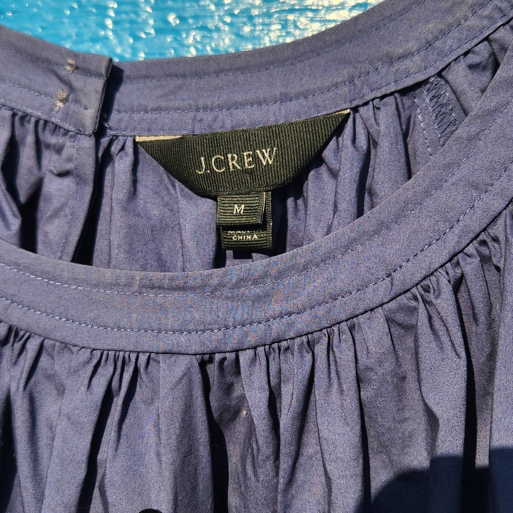 J. Crew Blue Blouse with Black Tassels - Picture 4 of 9